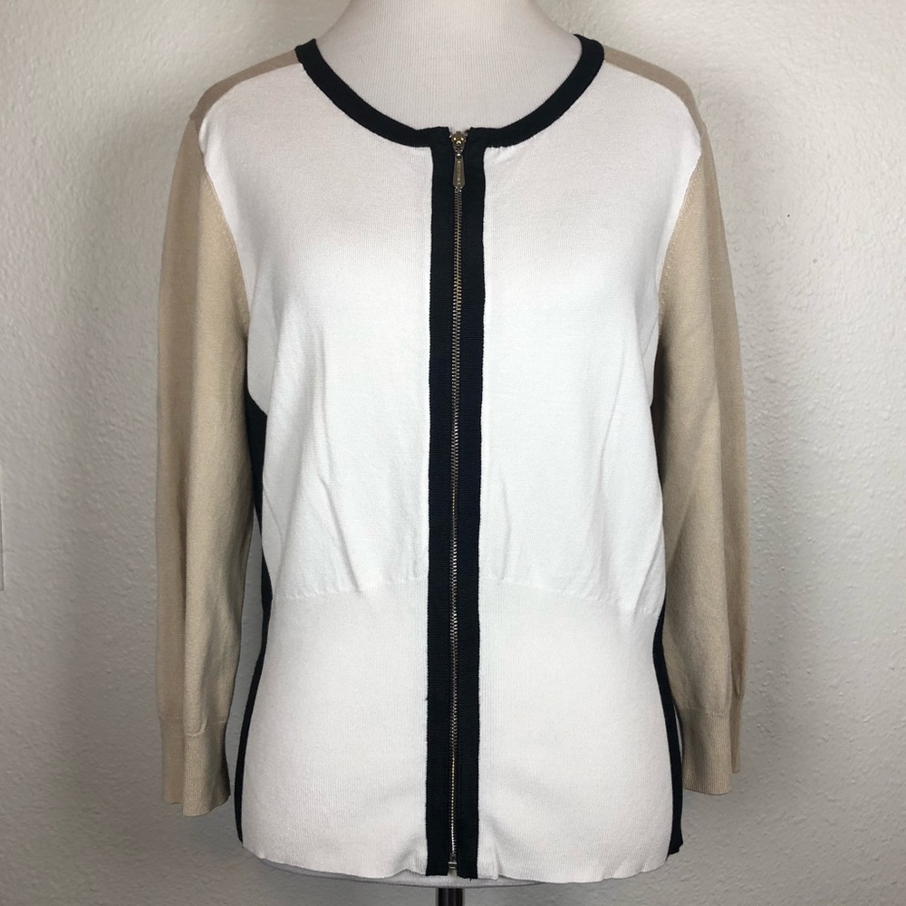 White House Black Market zipper cardigan large